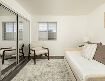 Studio, one, and two bedrooms